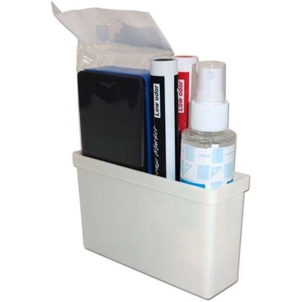 White Board Starter Kit (innehåller hållare, röd/svart whiteboardmarkör, rengöringssvamp och spray)