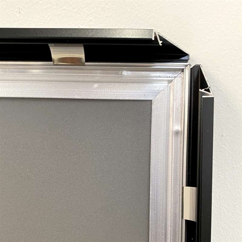 Alu snäppramar, svart, platt 20 mm profil, A1