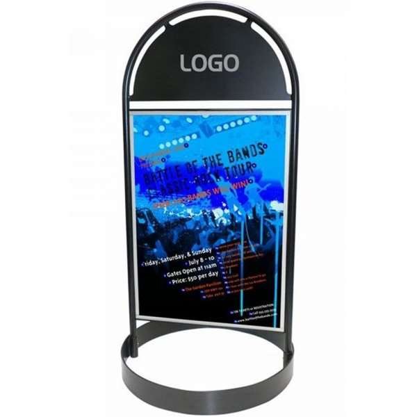 Gatupratare Gotik Circle city sign skyltställ - 50x70 cm - svart