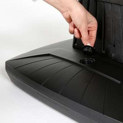 Plast Board with Foot - sort vandtank - sølv top