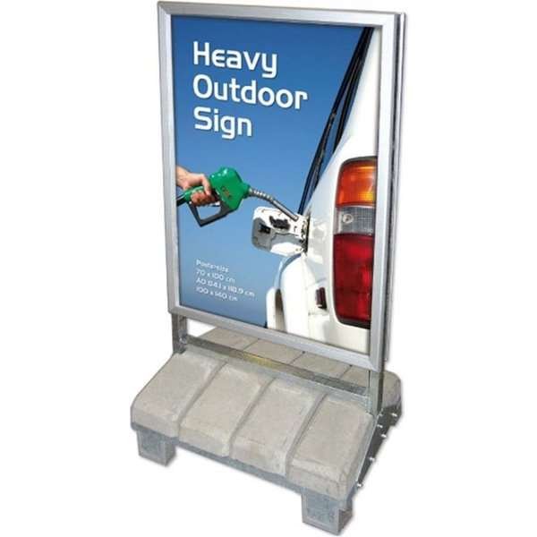 Heavy Outdoor Sign Betongställ - 100x140 cm - silver