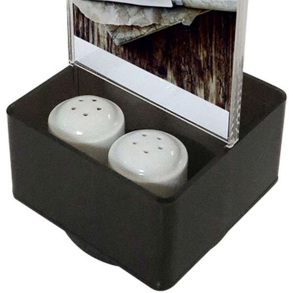 Salt & Peppar Menyhållare vertikal - 2xM65 Flyer - 9,9x21 cm - svart