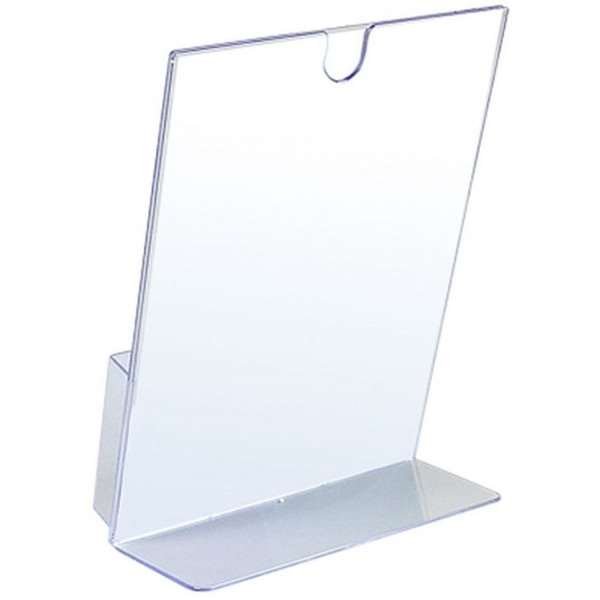 L-Meny korthållare A4 vertikal m/hållare för M65 broschyrer