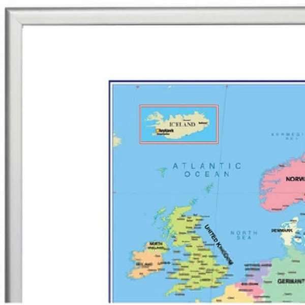 Whiteboard med Europakarta - 103x73 cm