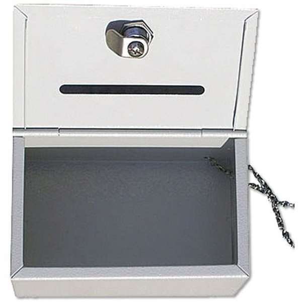 Donations- och tipsbox i vitt