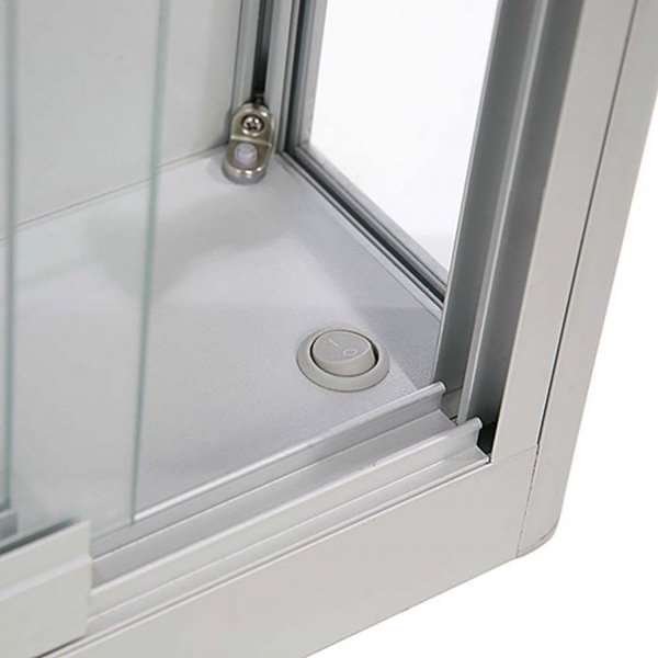 Vitrin vitrinskåp - Vitrinvägg Duo glasmonter med LED-ljus och lås - silver
