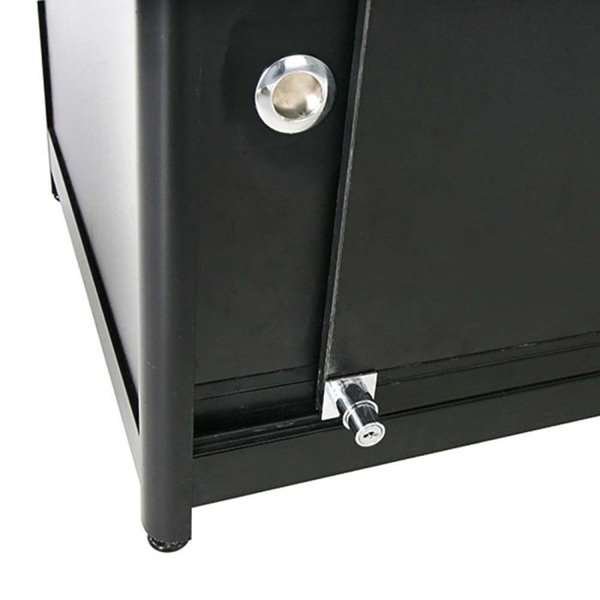 Vitrin vitrinskåp - Showcase Tower Duo glasmonter med underskåp, LED-ljus och lås - svart