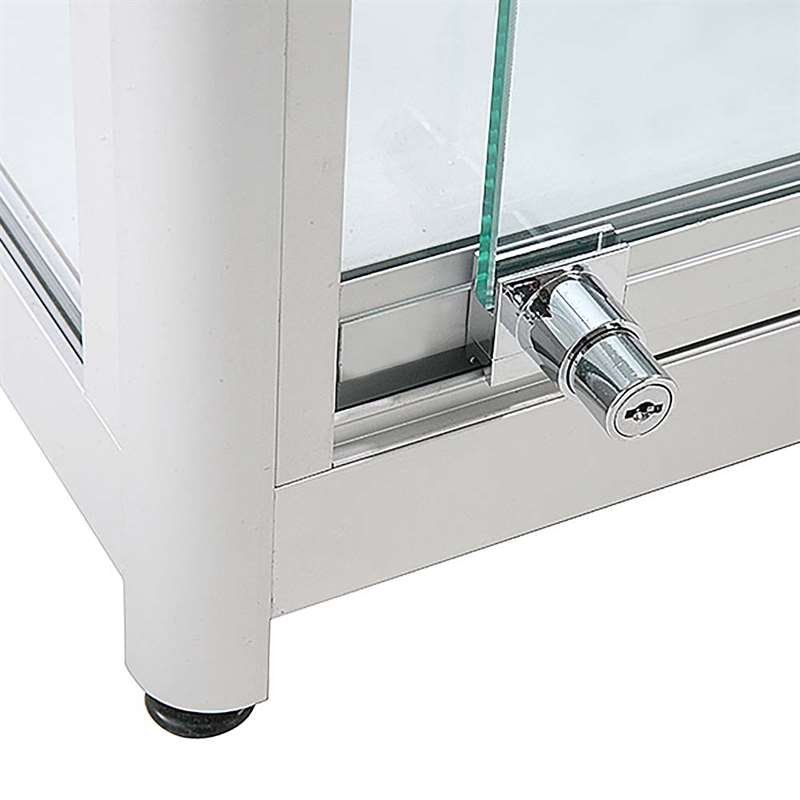 Showcase Tower Duo glasmonter med LED-ljus och lås - silver