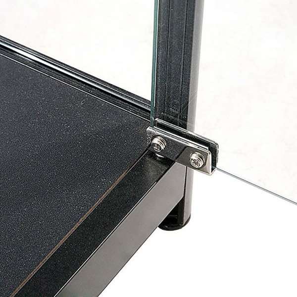 Vitrin vitrinskåp - Showcase Tower Solo glasmonter med LED-ljus och lås - svart