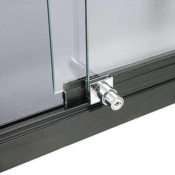 Vitrine vitrinskåp - Showcase Counter Duo glasmonter med LED-ljus och lås - svart