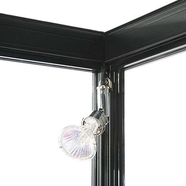 Vitrine vitrinskåp - Showcase Counter Solo glasmonter med underskåp, LED-ljus och lås - svart