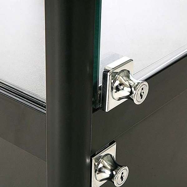 Vitrine vitrinskåp - Showcase Counter Solo glasmonter med underskåp, LED-ljus och lås - svart