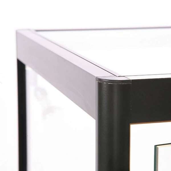 Vitrine vitrinskåp - Showcase Counter Solo glasmonter med LED-ljus och lås - svart