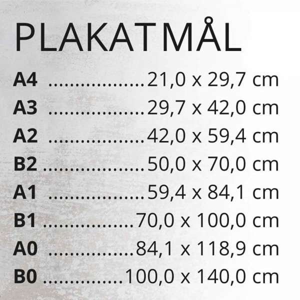 B2 - 50x70 cm Poster tryckt på PET Stayflat film