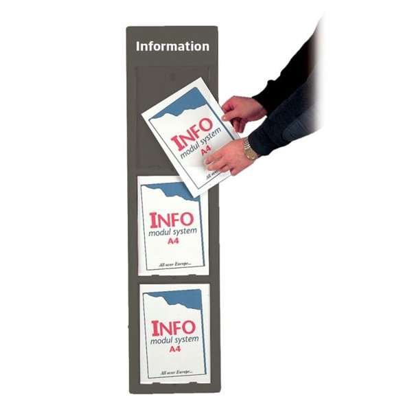 INFO MODUL 3xA4 Kolgrå, RAL 7016