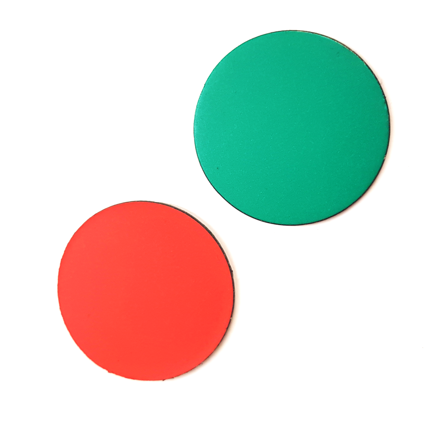 Reversibel magnet &Oslash;25mm r&ouml;d/gr&ouml;n