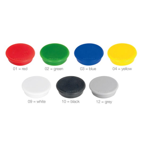 Magneter i paket med 10 st. - 24 mm - Vit