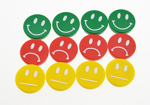 Smiley-magnet - Röd/sur smiley