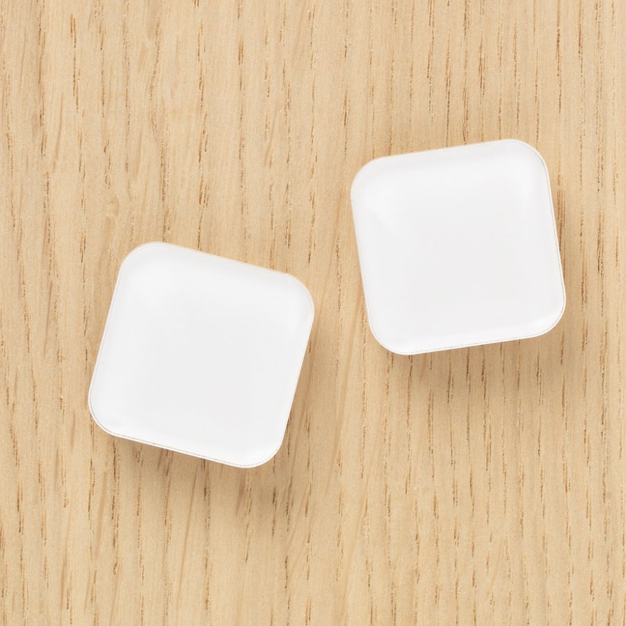 Starka glasmagneter vit kvadrat, 2-pack