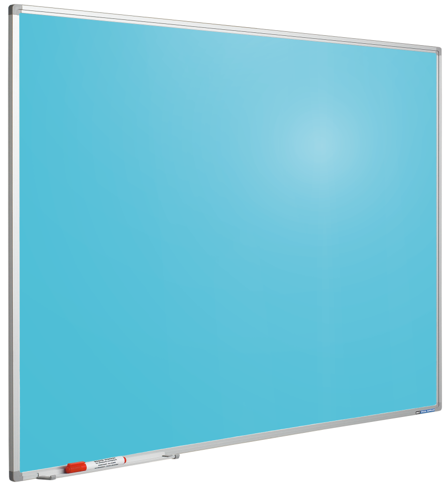 Whiteboardtavla med f&auml;rgad yta, Ljusbl&aring;, 120 x 400 cm