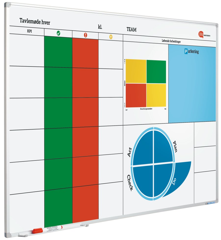 Whiteboard med tryck, magnetisk, 30 x 45 cm