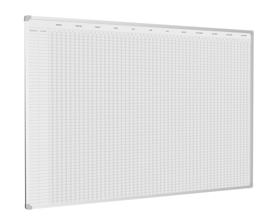 Whiteboard evighetskalender planeringstavla, 120x200 cm, magnetisk, inklusive magnetband, 7 dagar