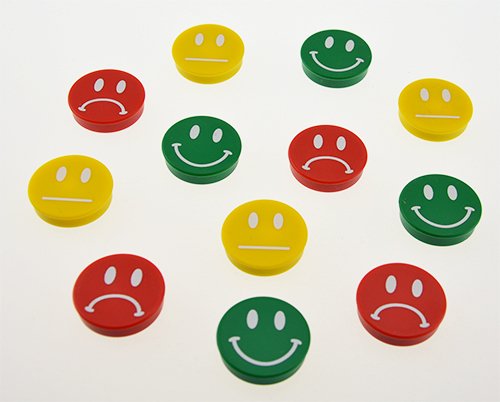 Smiley-magnet - Röd/sur smiley