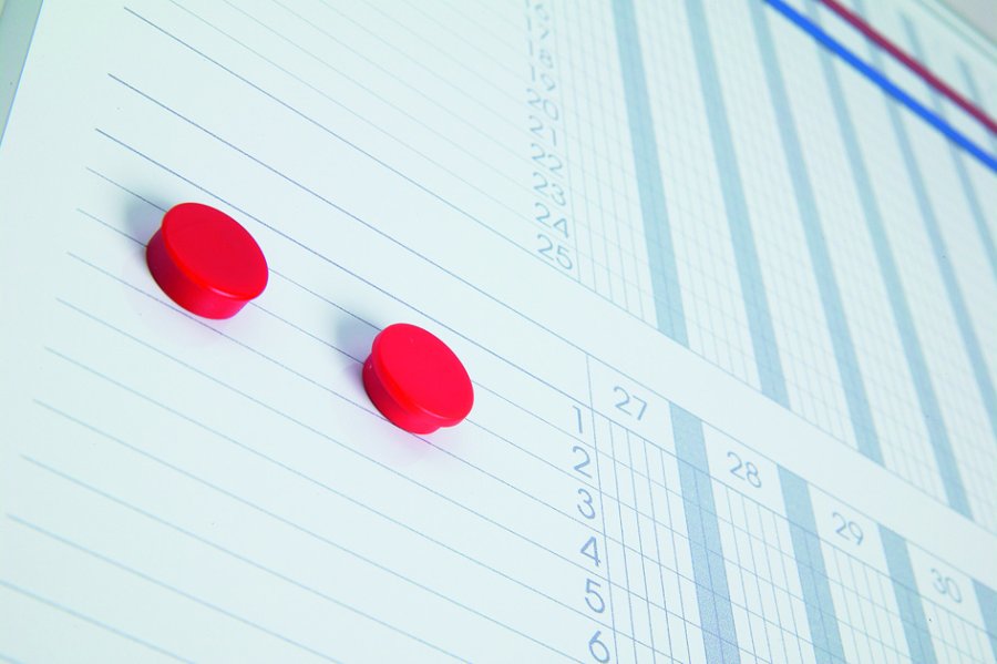 Whiteboard med veckokalender, magnetisk, Whiteboard, 60 x 120 cm