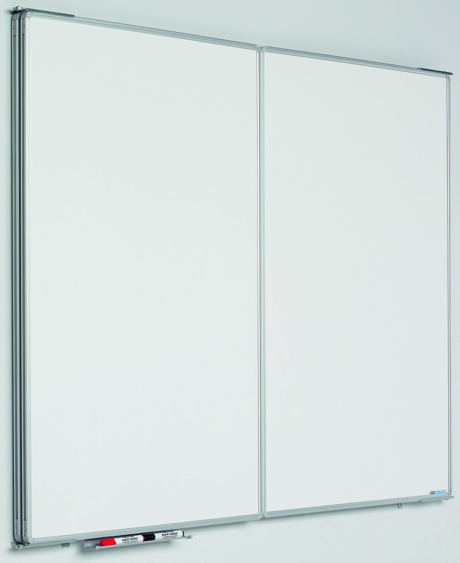 Whiteboard med 2 luckor (5 sidor), kan låsas - 60x90 cm (60x180 cm) - utan låsbeslag
