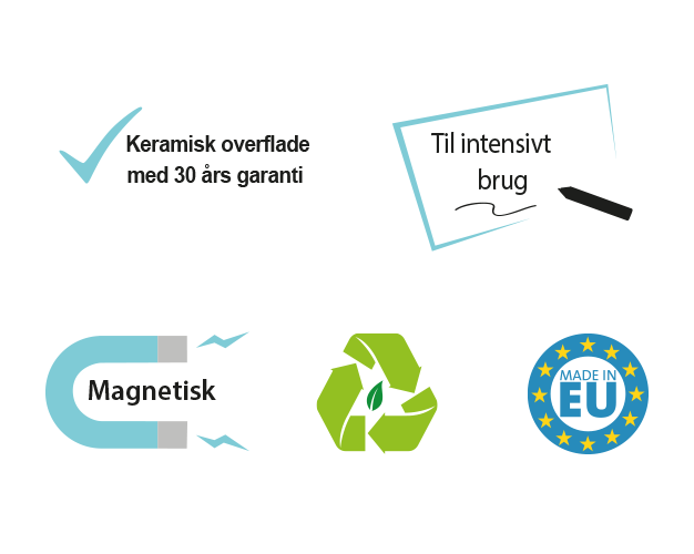 Svängtavla, whiteboard för intensivt bruk på mobilt stativ - 8 storlekar - 90x120 cm