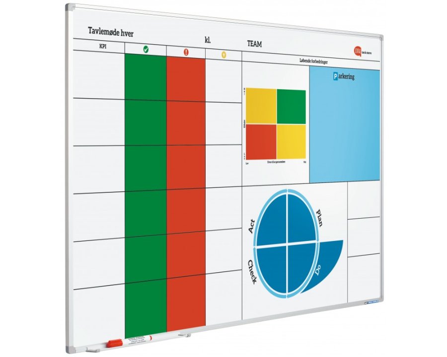 Whiteboard med tryck, magnetisk, 100 x 150 cm