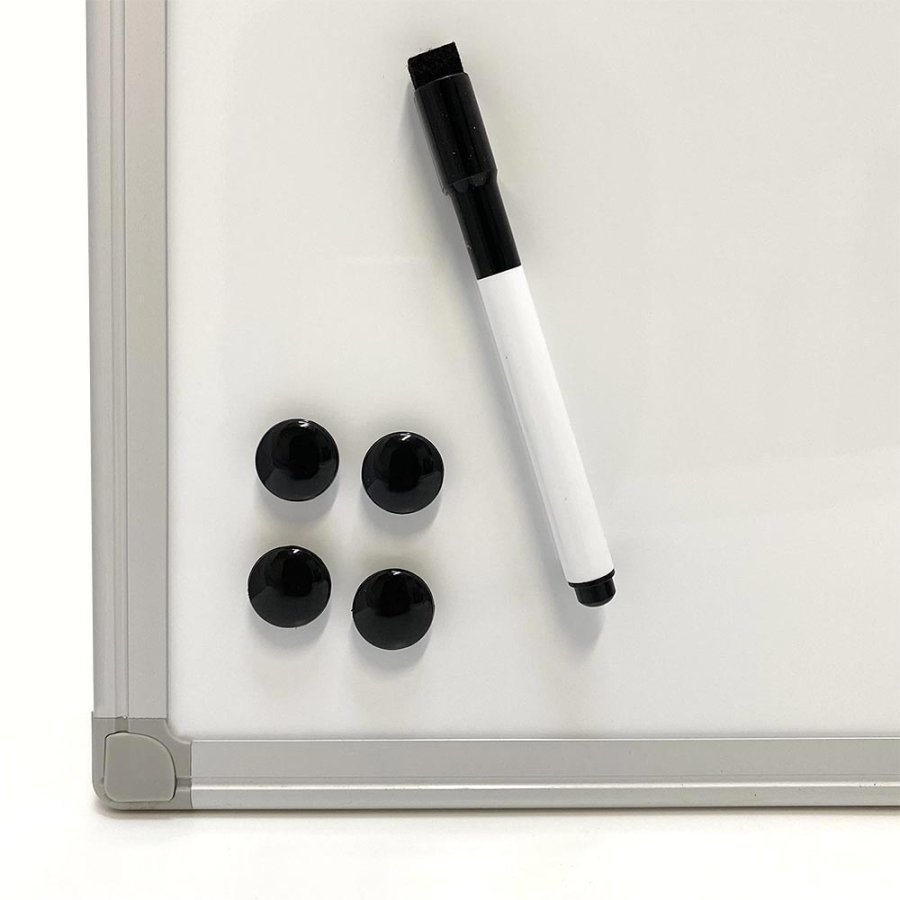 Whiteboard, kork- och kritkombitavla med veckoplan, inklusive svart magnetisk mark&ouml;r, Magneter, n&aring;l och krita, 60 x 40 cm