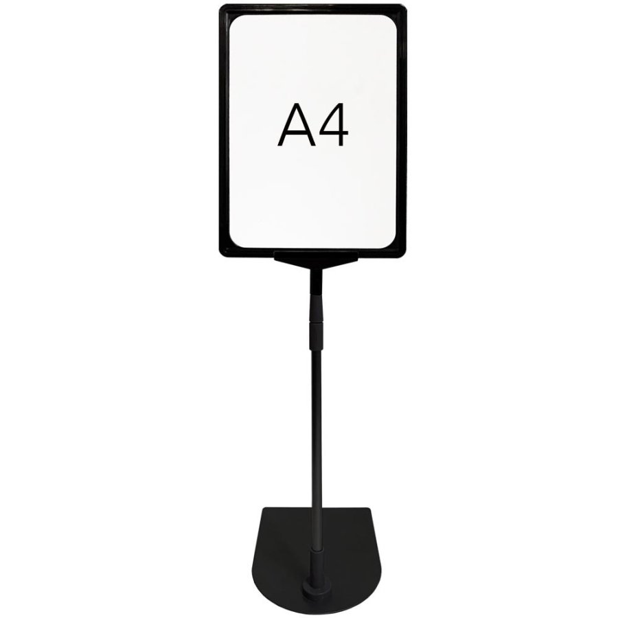 Skylth&aring;llare, Stolpe och bas av metall, ABS-ram, Svart, A4 - 21 x 29,7 cm