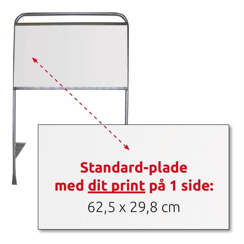 3 mm vit PS-skiva 62,5 x 29,8 cm med 1-sidig tryck för Estate Sign Standard