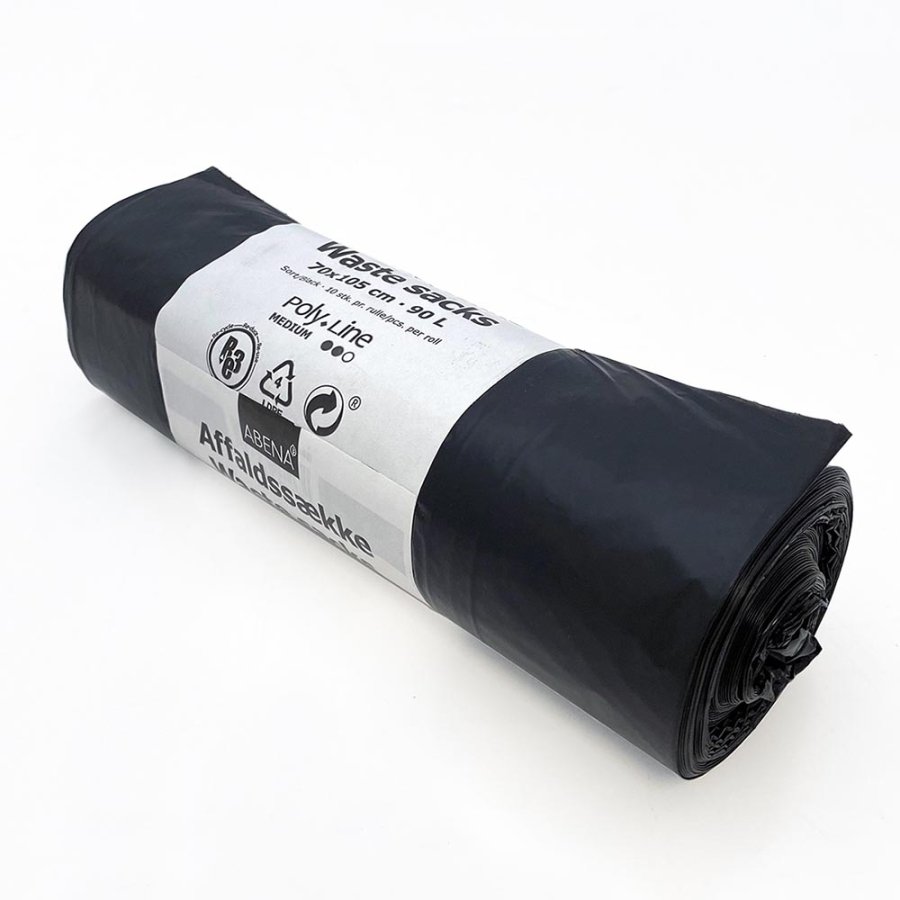 Sopp&aring;sar rulle 10 st, 90L, svart