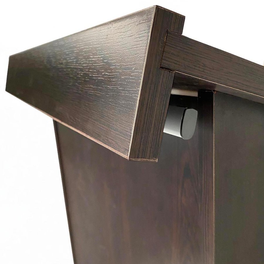 Elegant Svart Trä Talarstol med A3 Silverram - Wood Podium från Fast-Fix