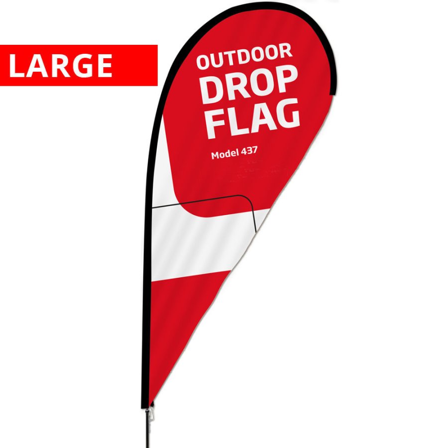 Svart stång för Outdoor Drop Flagga, Large