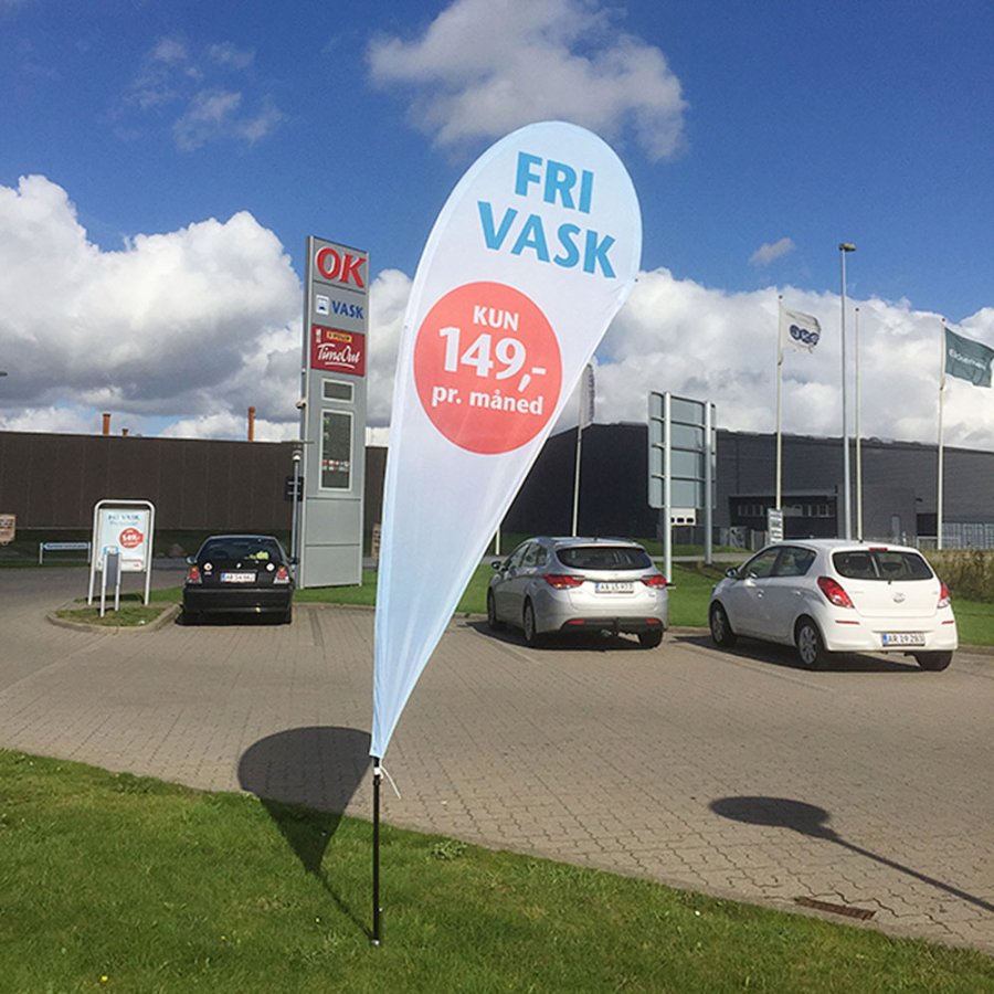 Svart stång för Outdoor Drop Flagga, Large