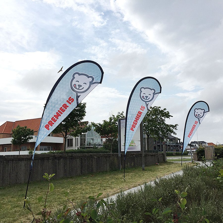 Svart stång för Outdoor Drop Flagga, Large