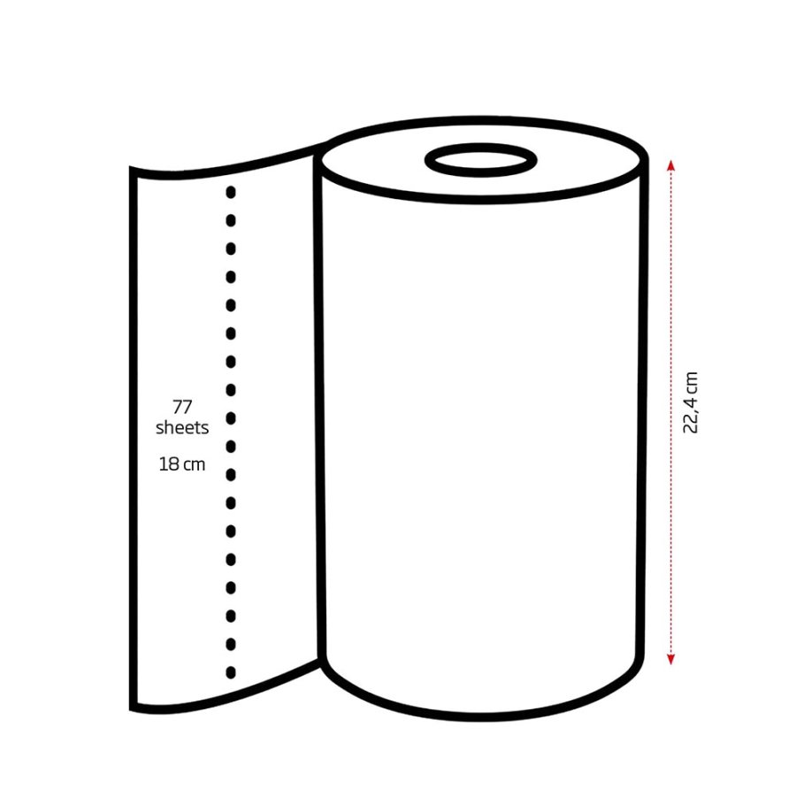 Køkkenrulle, Grite Orchidea White, 3-lags, 13,86m x 22,4cm, hvid, 100% nyfiber, kolli = 7 pk  4 rl.