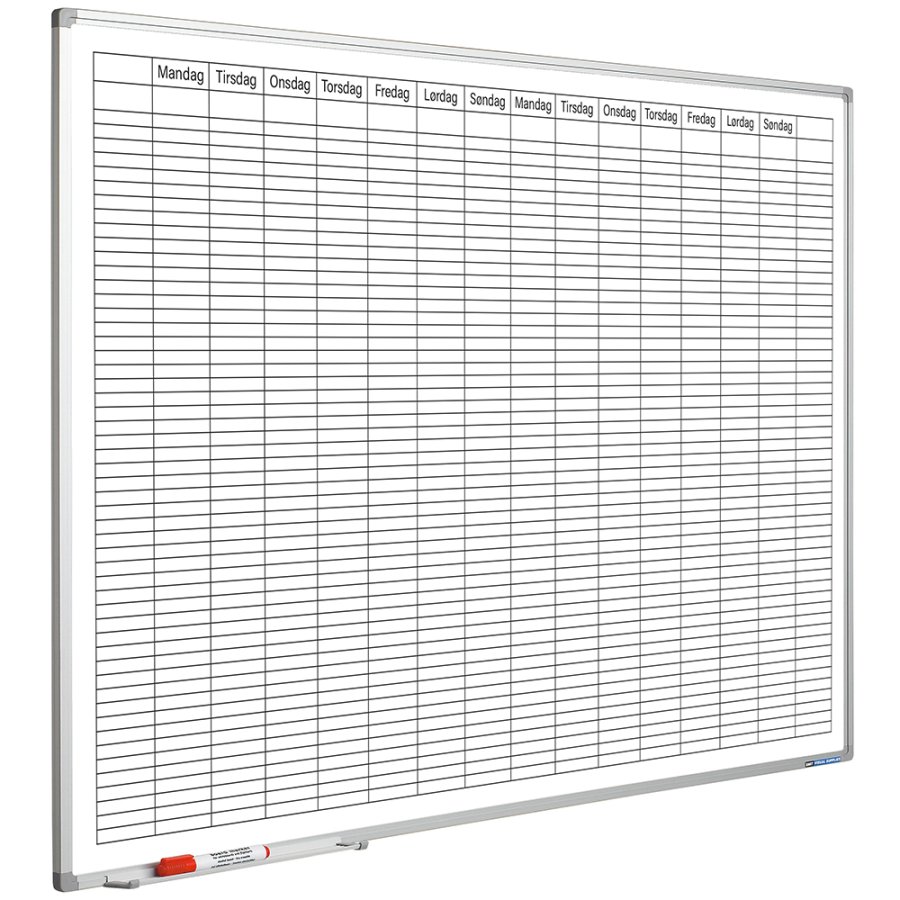Whiteboard med veckokalender, magnetisk, Whiteboard, 100 150 cm