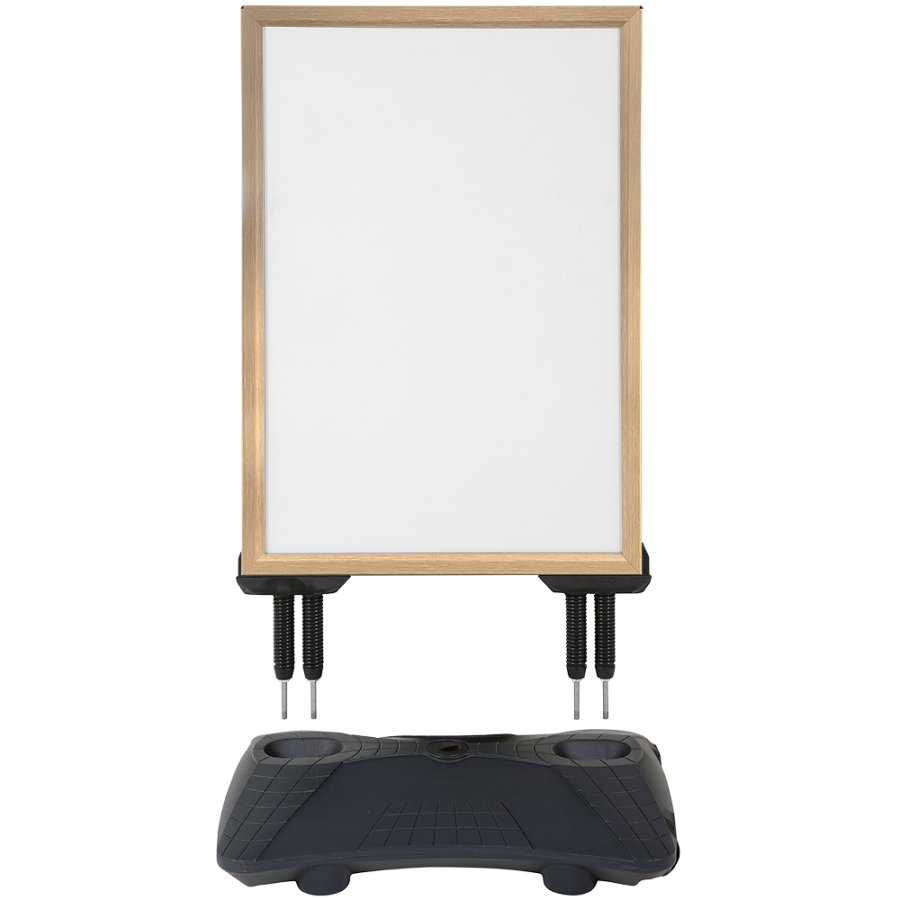 V&auml;derbest&auml;ndig Wind-Pro Gatuskylt i Svart/Ljust Tr&auml; - Storlek A1