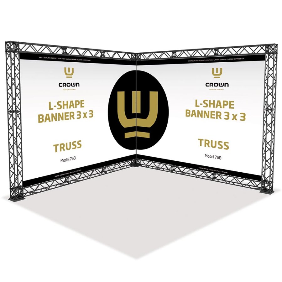 Crown Truss 10 L-form 3 x 3 m - svart