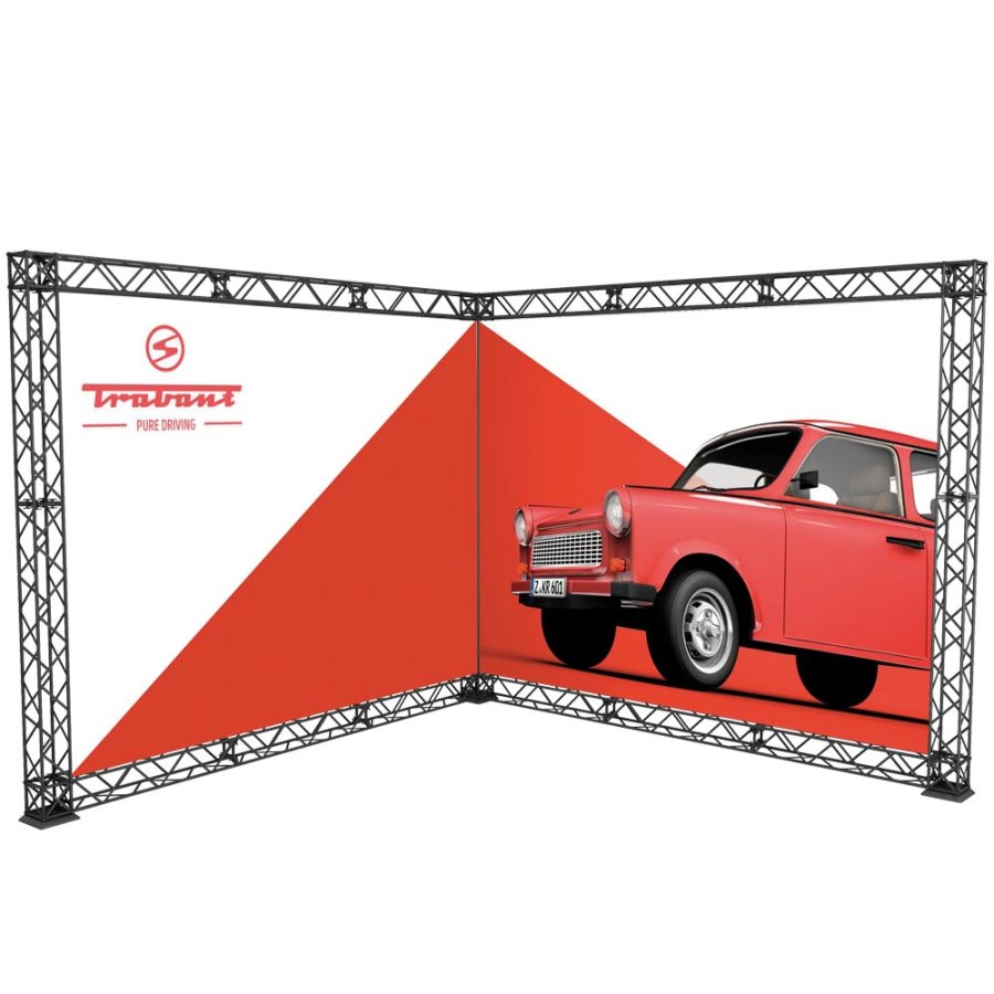 Crown Truss 10 L-form 3 x 3 m - svart