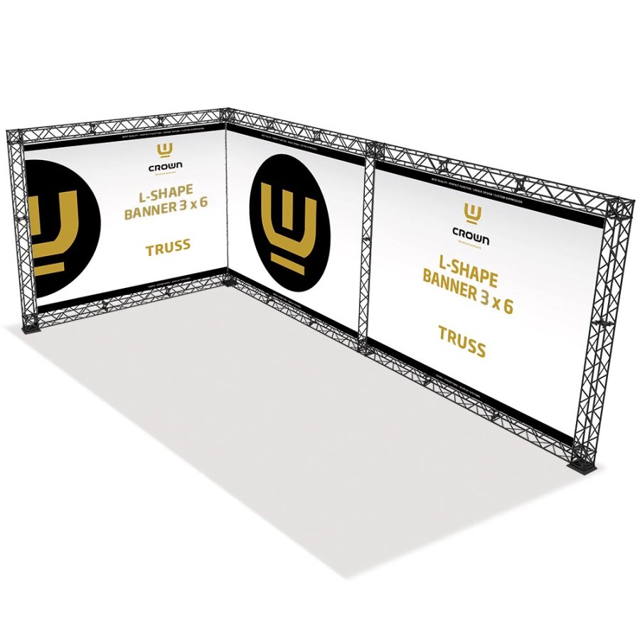 Crown Truss 10 L-form 3 x 6 m - svart