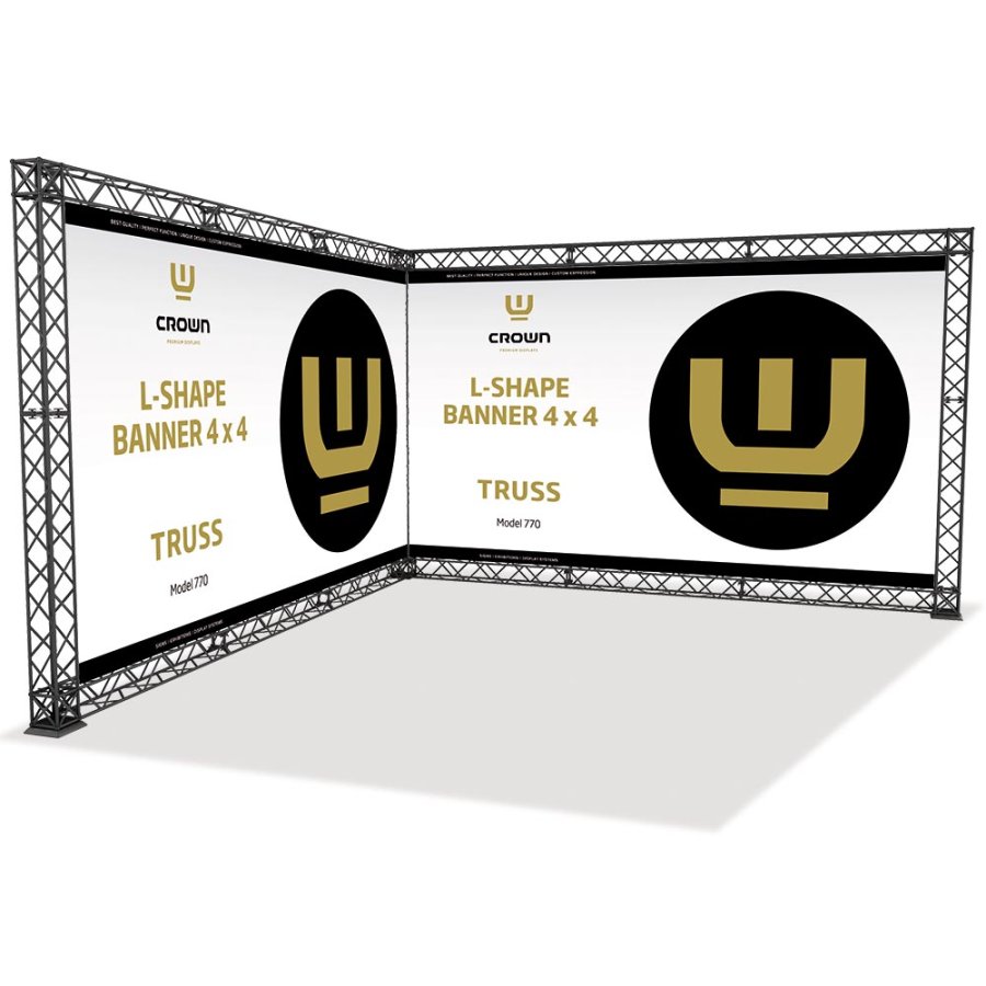 Crown Truss 15 L-form 4 x 4 m - svart