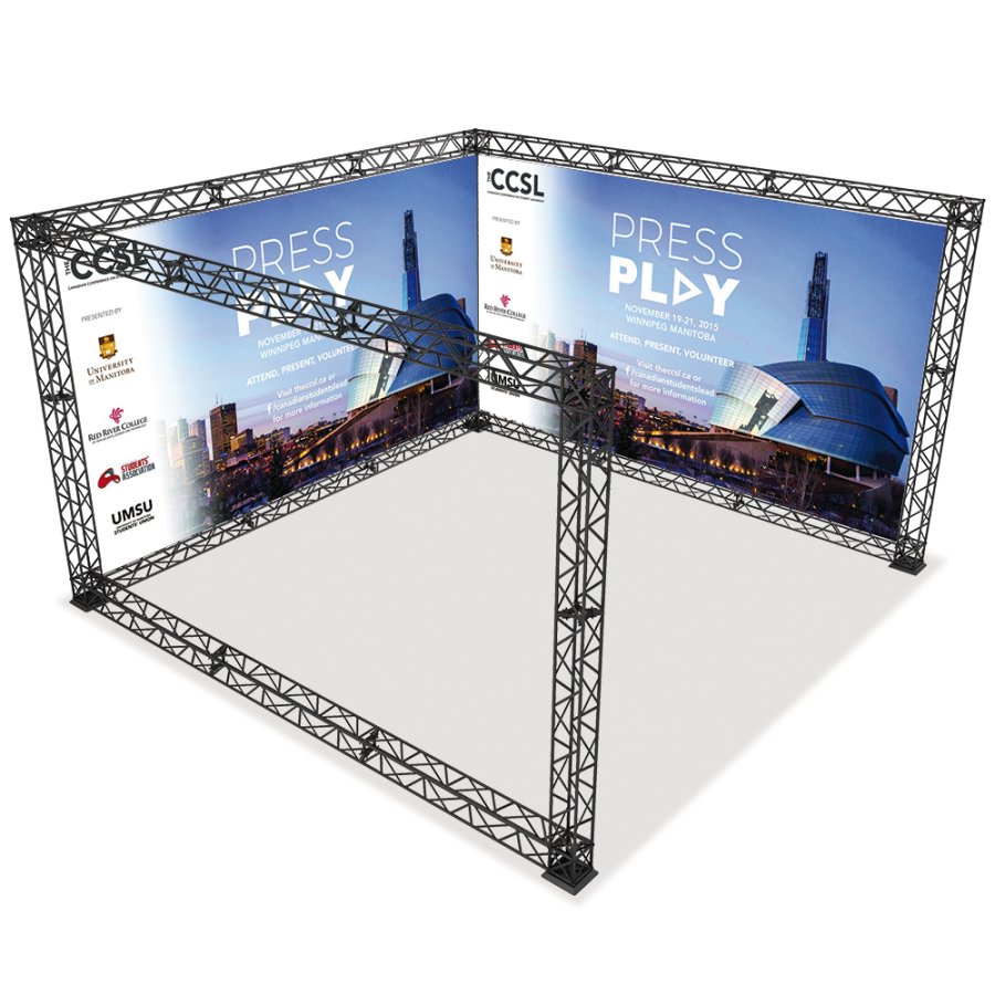 Crown Truss 15 U-form 4 x 4 m - svart