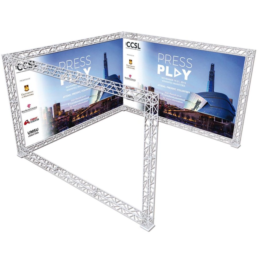 CROWN TRUSS 15 U-shape wall 3 x 3 m, 400 x 400 cm