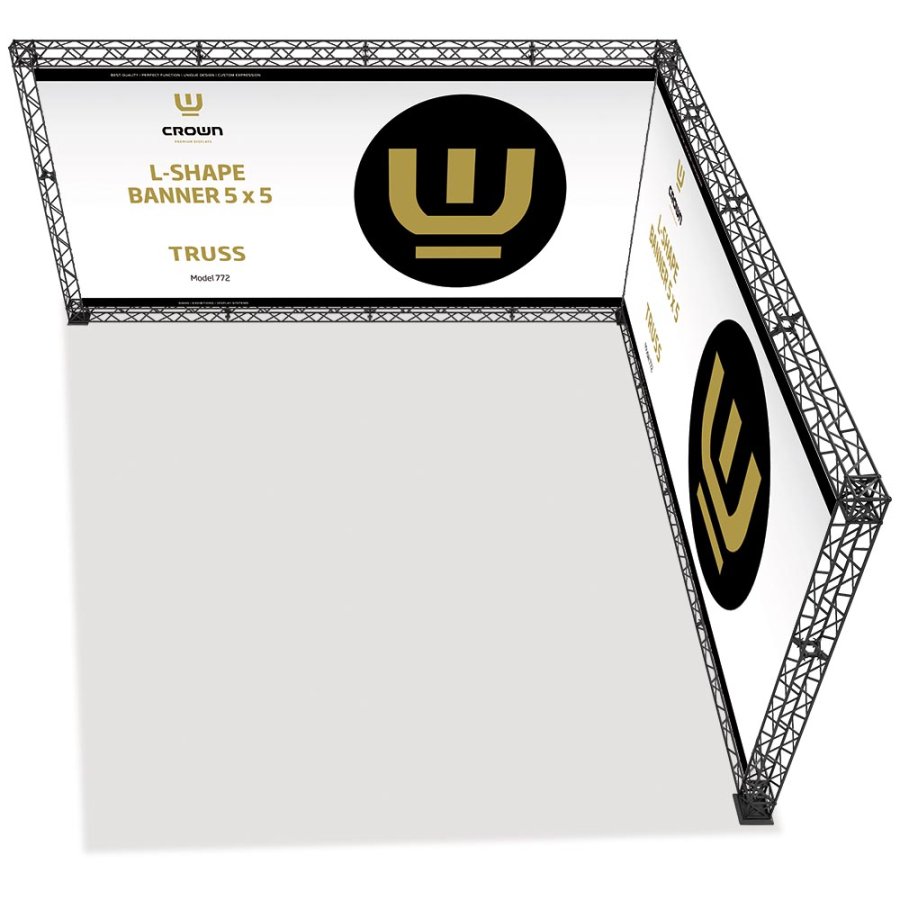 Crown Truss 15 L-form 5 x 5 m - svart