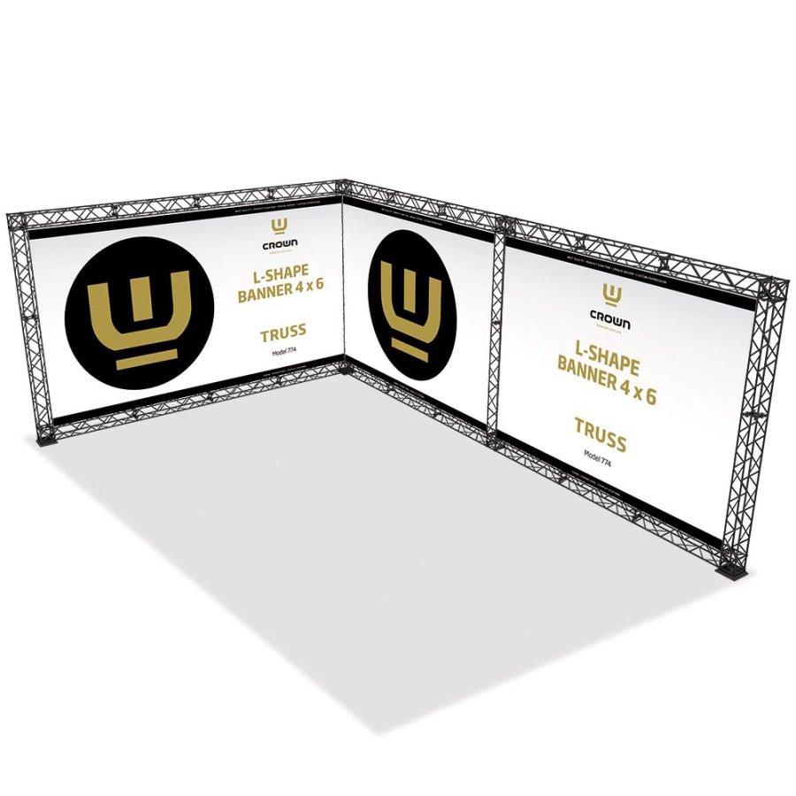 Crown Truss 15 L-form 4 x 6 m - svart